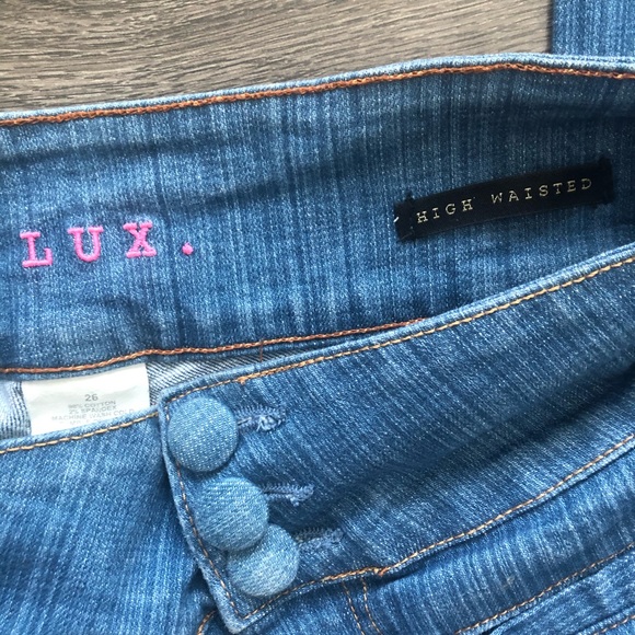 Lux high waist skinnies w/ ankle-zippers sz26 - Picture 3 of 4